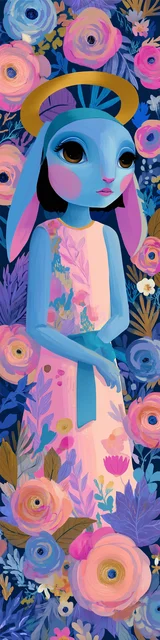 Free angel bookmark featuring rabbit angel